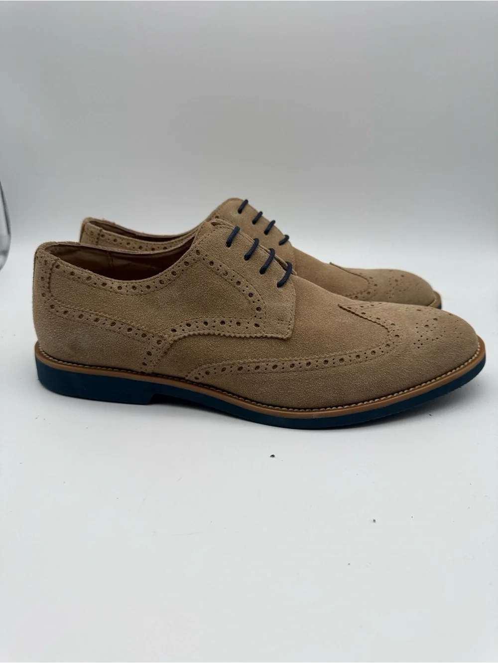 BRAND NEW Joseph Abboud Tan Suede Wingtip Oxford Shoes Mens Size 11